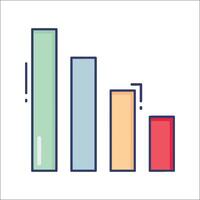 A bar chart with different colors and shapes vector
