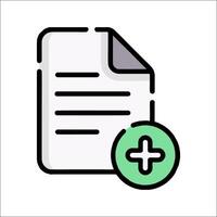 A document with a plus sign on it vector