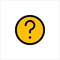 A yellow question mark icon on a white background vector