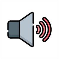 A speaker icon with a red light vector