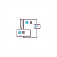 A line icon of a document and a pen vector