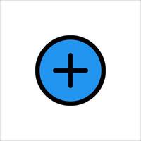 A blue plus sign in a circle vector