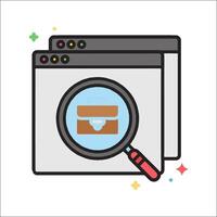 Magnifying glass icon with folder and magnifying glass vector