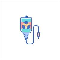 A blood bag with a radioactive symbol on it vector