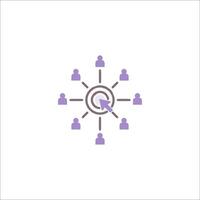 A circle with people around it and a circle with a question mark vector