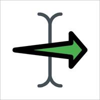 A green arrow pointing to the right vector