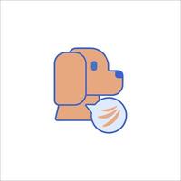 A dog with a ball in its mouth vector