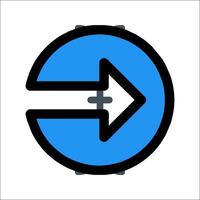 A blue and black arrow pointing to the right vector
