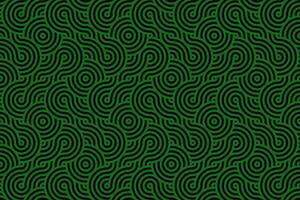 Abstract green japanese wave overlapping circles pattern template. vector