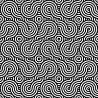 Black and white japanese overlapping wavy lines pattern background. Geometric interlaced seigaiha wave wallpaper template. vector
