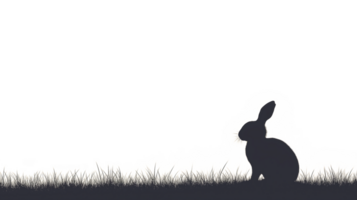 Isolated black figure Rabbit on isolated on transparent background png
