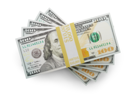 Fifty Thousand Dollars Stack of One Hundred Dollar Bills Isolated. Transparent . png