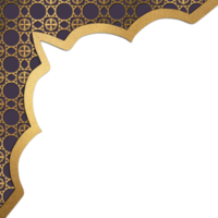 Golden pattern frame border with Transparent background png