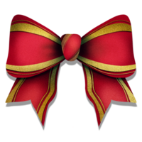 A red and gold bow on a Transparent background png