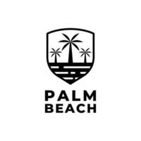 palm beach wave island logo design concept idea vector