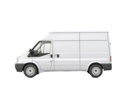 White Delivery Van on Clear Transparent Background png