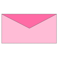 A pink envelope with a thin black outline png