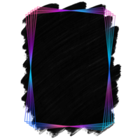 A colorful rectangle frame on a black paint backdrop png