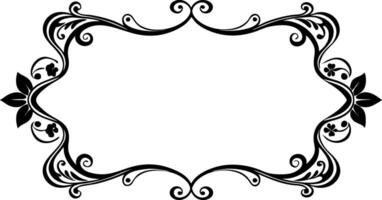 a black and white decorative frame with swirls vector