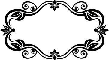 A black and white floral frame a white background vector