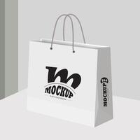 Editable Empty shopping bag mockup eps vector