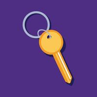 A key on a purple background with chain on it vector