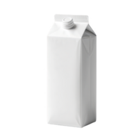 Blank white carton package with screw cap isolated on transparent background. Product mockup for dairy, juice, or beverage packaging. Design for branding, print, and advertising. png