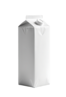 Plain White Milk Carton with Cap. isolated cutout object on transparent background. png