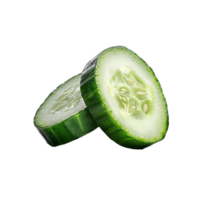 Fresh cucumber slice with natural texture on transparent background png