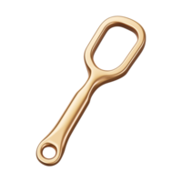 Vintage-style brass bottle opener with simple design on transparent background png