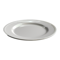 Simple white plate with clean design on transparent background png