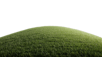 Lush green hill with smooth surface on transparent background png
