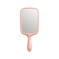 Handheld mirror with pink handle on transparent background png