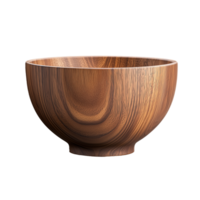 Wooden bowl with natural grain pattern on a transparent background png