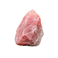 Natural pink quartz stone with rugged surface on transparent background png