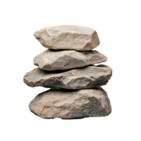 Stack of natural stones balanced on each other, isolated on neutral background png