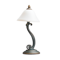 Elegant desk lamp with classic design and white shade on transparent background png