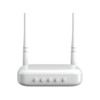 Wireless internet router with dual antennas on transparent background png