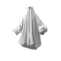 Classic ghost with eye cutouts on transparent background, representing haunted themes and Halloween decor png