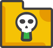 a skull with a keyhole in the middle of a folder png
