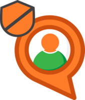 chat with user and no shield icon png
