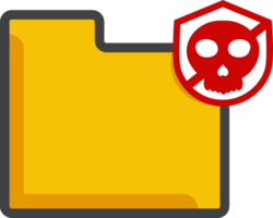 file folder icon with a skull and shield png