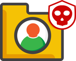 file folder icon with a skull and a person in a folder png