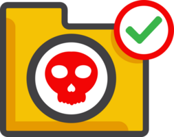 file folder icon with skull and checkmark png