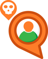 chat with user and danger location icon png