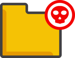 file folder icon with skull and red circle png