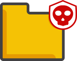 file folder icon with a skull and shield png