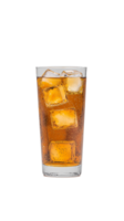 Tall glass of iced tea with lemon slice on transparent background, symbolizing cool and refreshing drink png
