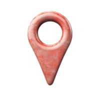 Textured red location marker icon on transparent background, ideal for mapping and digital applications png