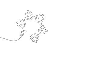 snowflake one line continuous animated 4k animated motion graphic video